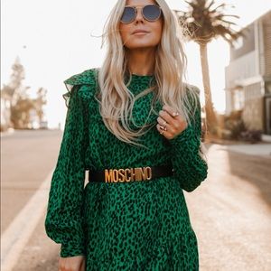 Top Shop Leopard Green Maxi dress